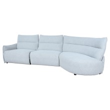 Corner sofa CANNES RC electric recliner, light grey