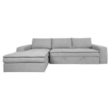 Corner sofa bed KAJA LC, light grey