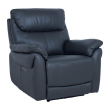 Recliner armchair BOWEN with electric mechanism, dark grey genuine leather
