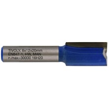 Straight slot cutter, 12x8 mm, 8mm shank