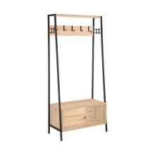 Hallway shelf HANNES 84x40xH180cm, rustic melamine