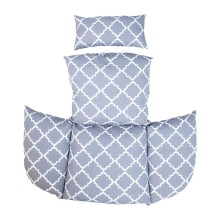 Cushion for hanging chair DROPLET grey rhombus