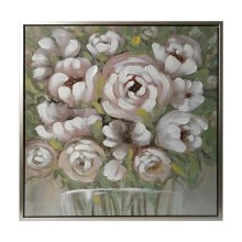 Wall art WALLY 60x60cm, white flowers
