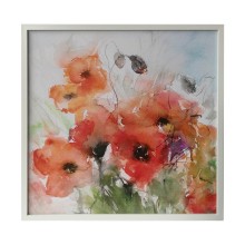 Wall art WALLY 40x40cm, poppies