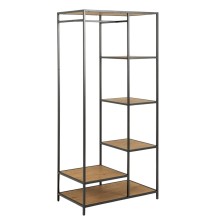Clothes rack SEAFORD, 77x45xH165cm, wild oak/black