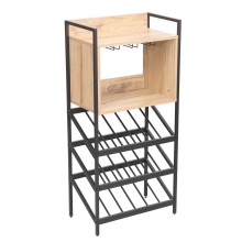 Wine rack HANNES 51x30xH108cm, rustic melamine
