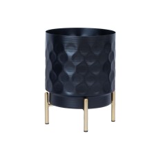 Flowerpot DEIA D18xH24cm, black/golden