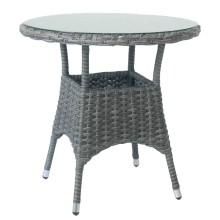 Table WICKER D78xH75cm, dark brown