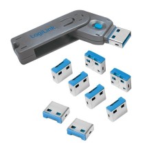 Logilink, Блокиратор USB-портов (1 ключ и 8 замков), AU0045