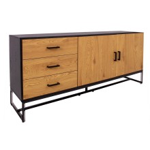 Side board AMSTERDAM 160x40xH75cm, oak/black