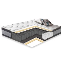Bed GRACE 160x200cm, with mattress HARMONY DUO, dark grey