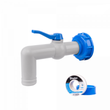 Set - PP 90 ° tap with IBCS60x6 adapter for 25mm hose with PTFE tape