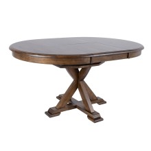 Dining table JAMES D106+46xH76cm, rustic oak