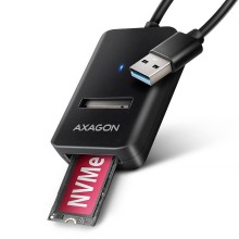 AXAGON, USB-A 10 Гбит/с - M.2 NVMe и SATA SSD адаптер, ADM2-AM