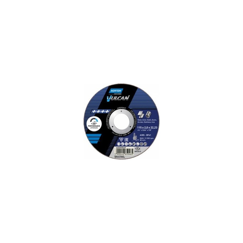 Cutting disc Norton Vulcan 41-230x2.0x22.23 A30S Cutting disc Norton Vulcan 41-230x2.0x22.23 A30S
