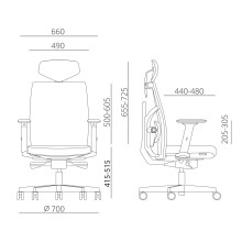Task chair TUNE grey