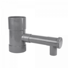 Rainwater collector / trap with valve - 90mm - gray