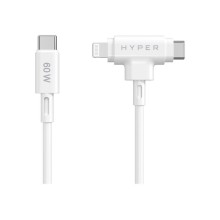 Гибридный кабель HyperJuice Silicone USB-C — USB-C и Lightning мощностью 60 Вт