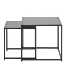 Придиванный столик SEAFORD 2шт, cтолешница: меламин, цвет: серый, рама: чёрный металл