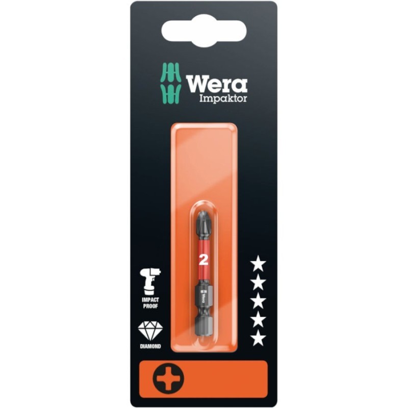 Wera Impaktor насадка, PH2 x 50mm, 851/4 IMP DC, блистер Wera Impaktor насадка, PH2 x 50mm, 851/4 IMP DC, блистер