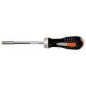Ratcheting screwdriver+bits 6pcs PH1/2, PZ1/2, SL4,5/5,5