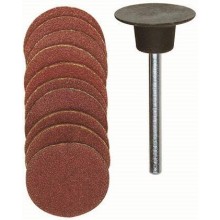 Sanding pad Ø 18 mm, with each 5 sanding discs 120 + 150 grit