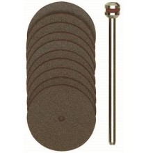Corundum cutting discs, 22 mm, 10 pcs. + arbor