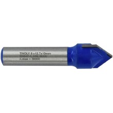 V-groove cutter 12.7 mm, 90°, 8mm shank
