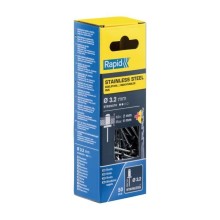 Rivet stainless 3.2x8mm 50pcs + Drill C, Rapid