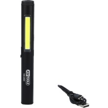 LED COB Stripe carrying lamp with UV-Spot LED and laser pointer 350 lumen, KS Tools