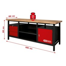 XXL workbench with 3 drawers and 1 door, KS Tools