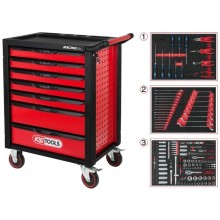 Tool trolley RACINGline, 7 drawers + set 215 parts, KS Tools