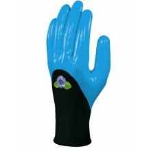 Gloves, polyester, nitrile coated, blue 8, Delta Plus