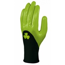 Gloves, polyester, nitrile coated, green 7, Delta Plus