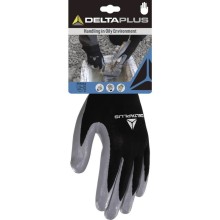 Gloves, woven, polyester, partial nitrile coating 7, Delta Plus