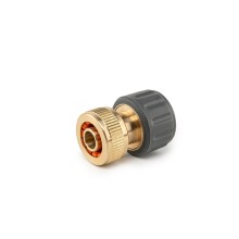 BRASS SOFT Hose connector 1/2" with STOP, brass