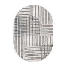 Carpet ZOE-3, 200x285cm, grey ovaal