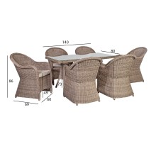 Garden furniture set TOSCANA table, 6 chairs