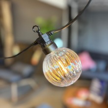 Party lights TWINKY 10-LED bulbs / 4,5m, warm white light