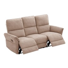 Recliner sofa DAMIKA 3-seater with electric mechanism, light brown