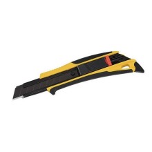 Self-retracting 18mm knife with an ergonomic grip, a unique "Driver" tip and a multi-pupose "Fin