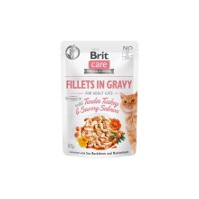 Brit Care Fillets in Gravy Tender Turkey & Savory Salmon wet cat food 85g