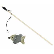 Barry King wooden cat hook with gray fish 10x6.5cm