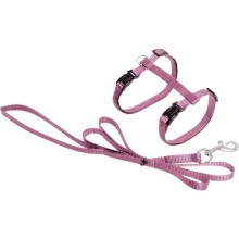 Flamingo pink harness with leash for cats