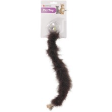 Flamingo cat toy rattle ball with boa tail