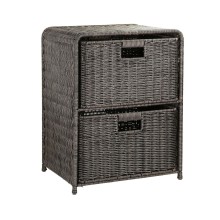 Shelf with 2 baskets BASILE 40x30xH53cm, dark