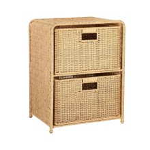 Shelf with 2 baskets BASILE 40x30xH53cm, natural