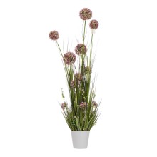 Artificial flower IN GARDEN H120cm, purple allium, grass with pot