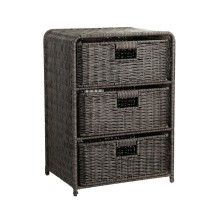 Shelf with 3 baskets BASILE 40x30xH56cm, dark