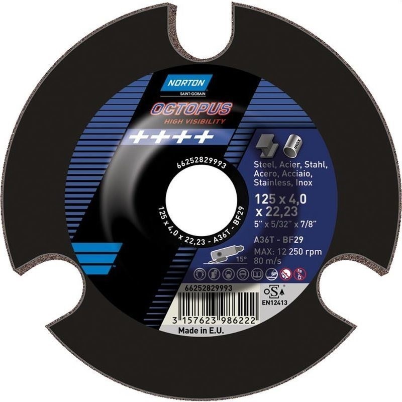 Grinding disc Norton Octopus 125x4.0x22.2 grit 36 Grinding disc Norton Octopus 125x4.0x22.2 grit 36